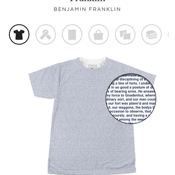 Litographs size XL Autobiography of Benjamin Franklin shirt - Picture 6 of 6